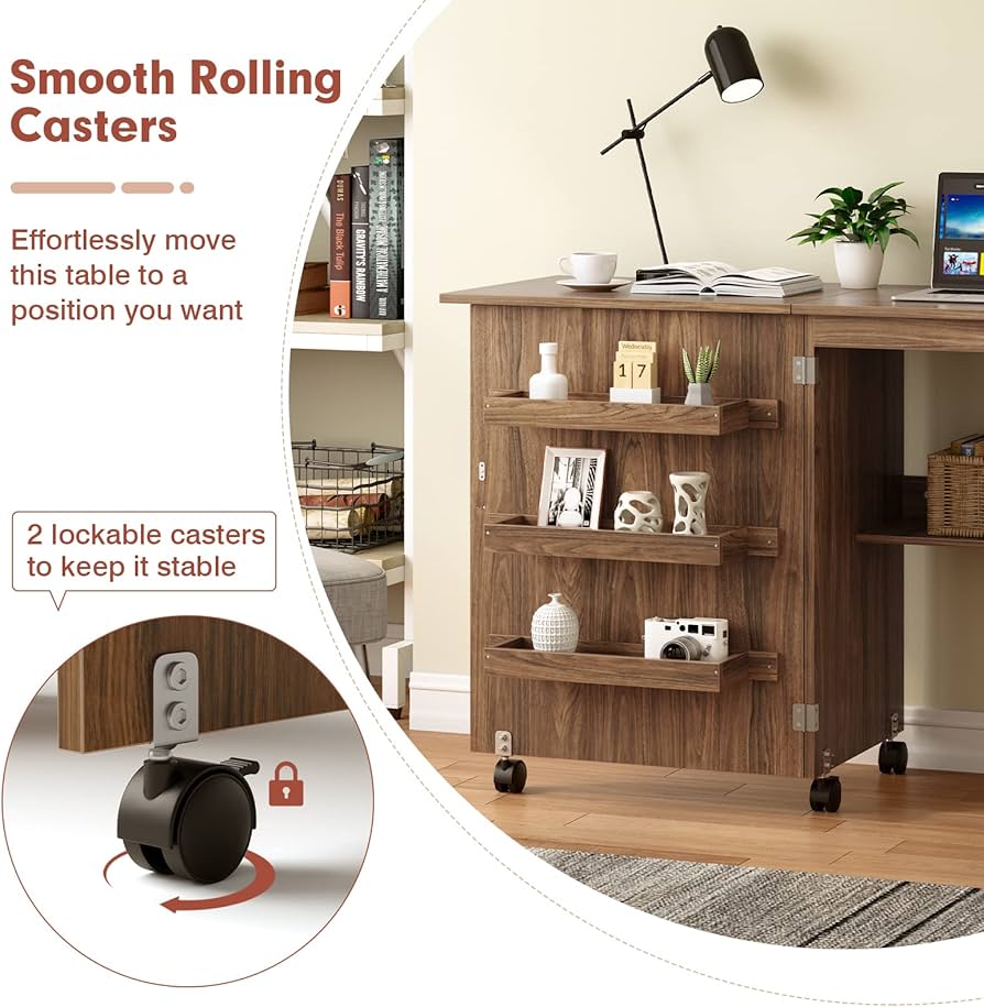 Amazon.co.jp : Giantex 折りたたみ式ソーイングクラフトテーブル 裁縫