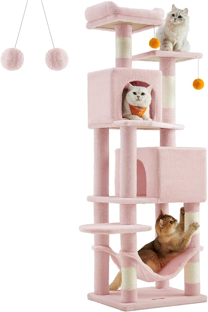 Amazon | FEANDREA キャットタワー スリム 猫タワー 大型猫 多頭飼い