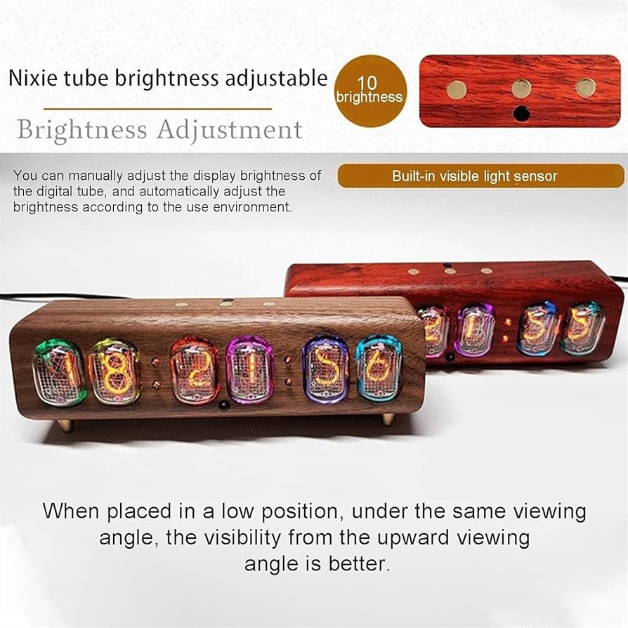 Amazon.co.jp: ニキシー管時計、自動明るさ調整 IN12 ヴィンテージ時計