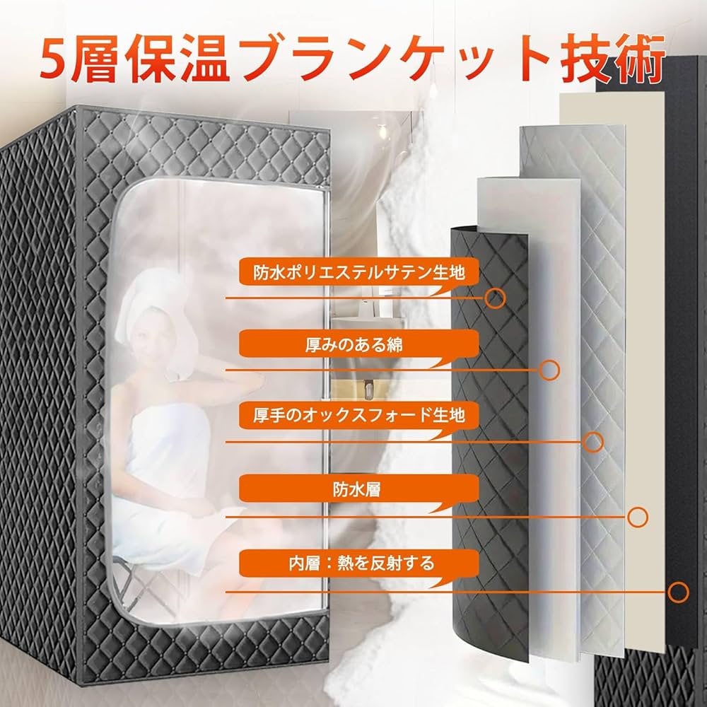 Amazon.co.jp: サウナ テント 3L スチームサウナ 家庭用サウナ 個室