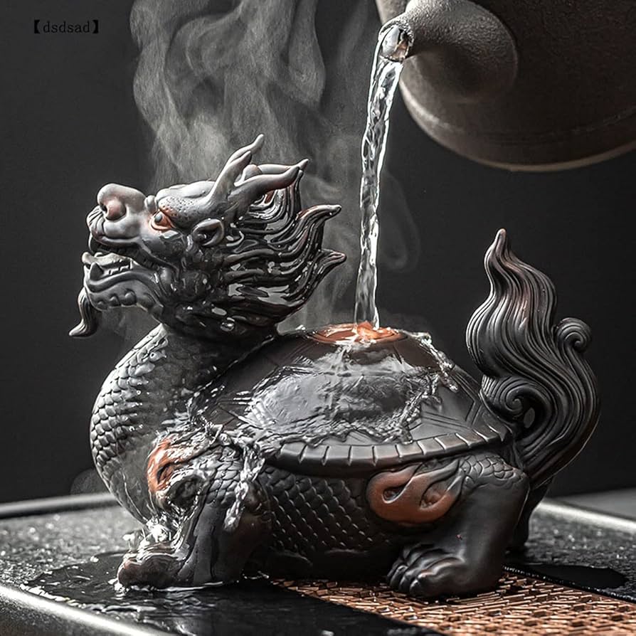 Amazon.co.jp: 龍亀（ロングイ）陶器製 置物 オブジェ 商売繁盛 開運