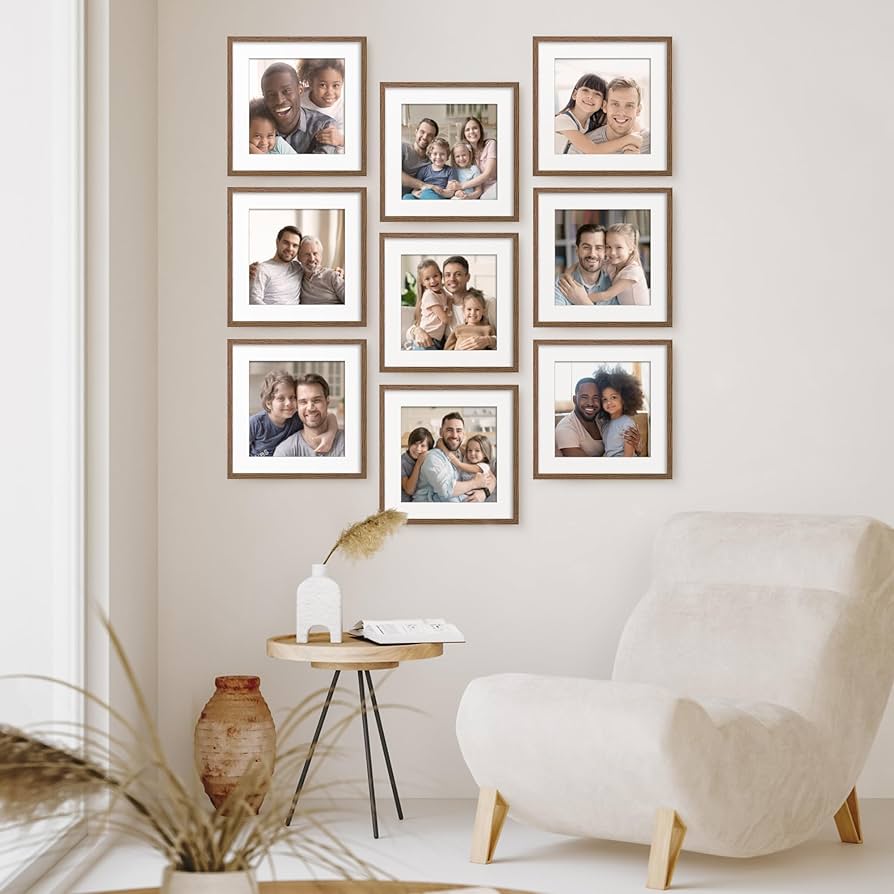 Amazon.co.jp: 16x16インチ 写真フレーム マット付き 12x12用 無垢