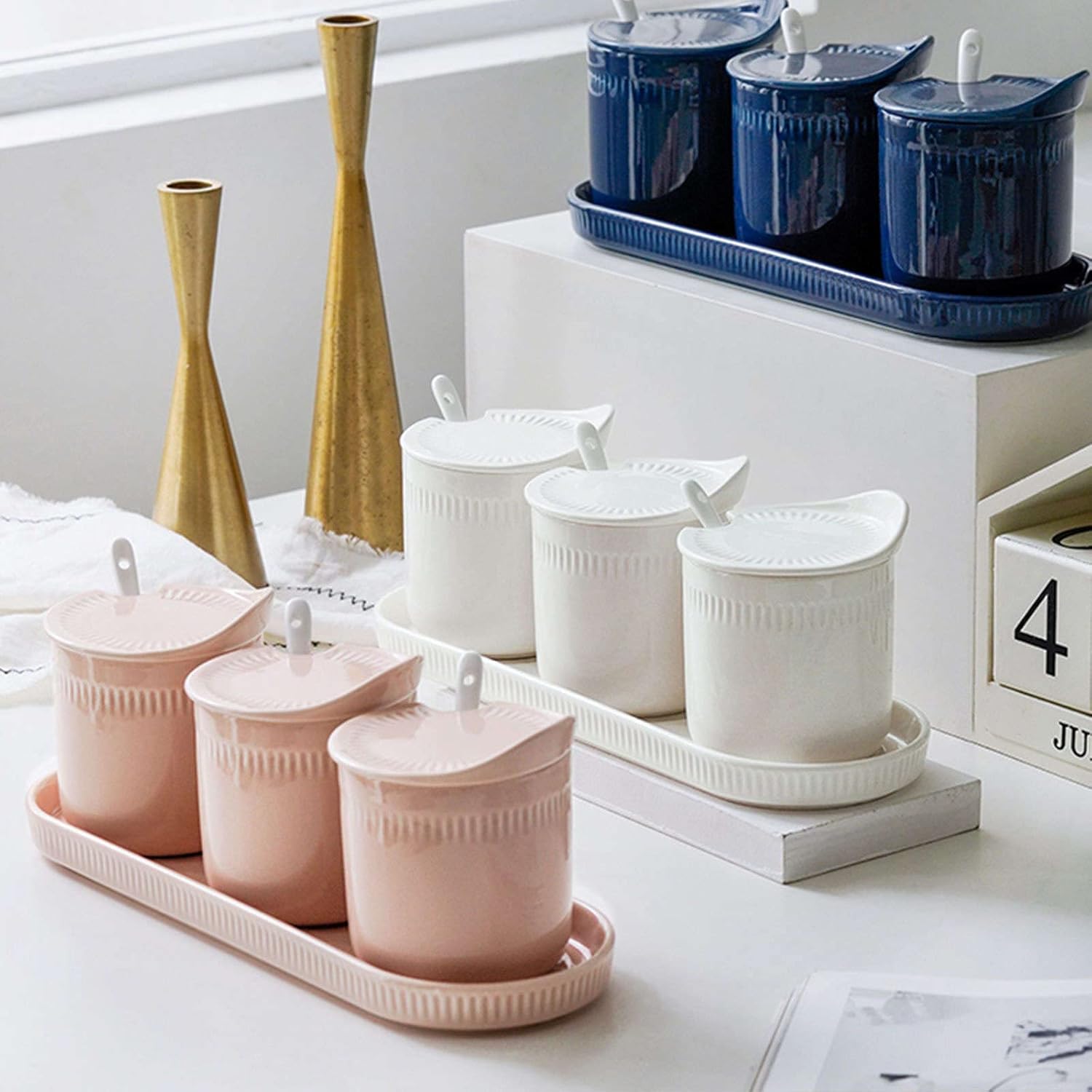 ティージャーの保管 ふた付きミルクシュガーボウル、シュガーソルト