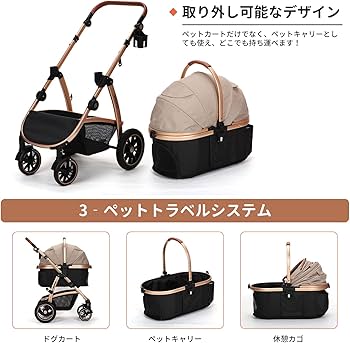 Amazon.co.jp: SKISOPGO ペットカート 分離型 犬用ベビーカー いぬ用