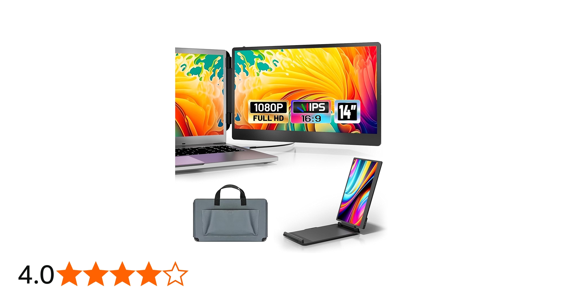 Amazon.co.jp: 14インチ ノートパソコン用モニター ダブル画面