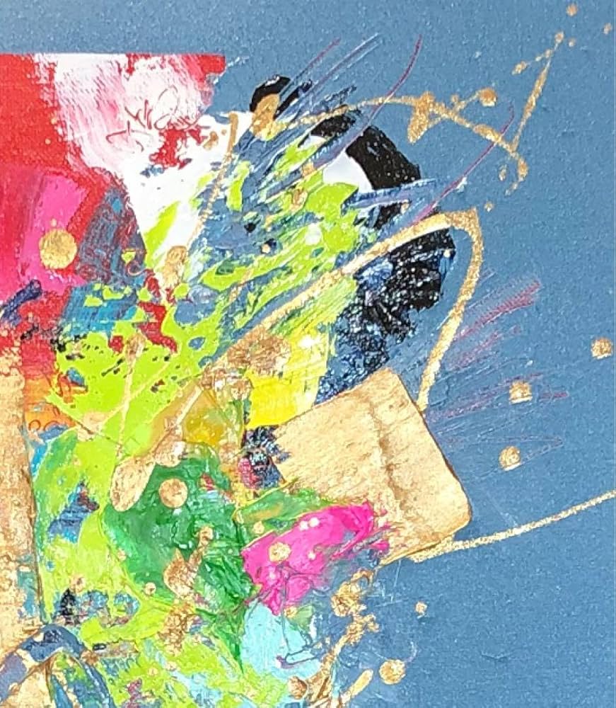 絵画 油絵 原画 一点物 抽象画 現代アート 北欧 赤 金 スタイリッシュ