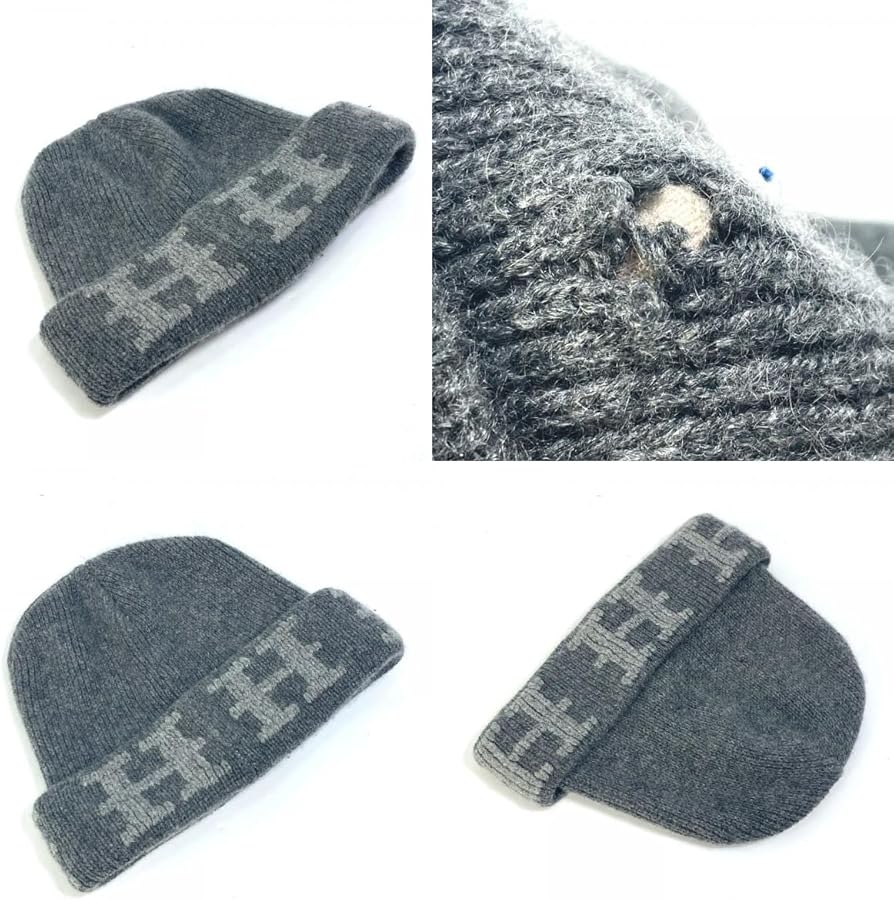 Amazon.co.jp: Hermes H Logo Beanie Hat, Knit Cap, Knit Cap