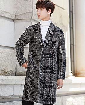 Amazon | （ニカ）メンズ チェックコート チェスターコート 秋 冬
