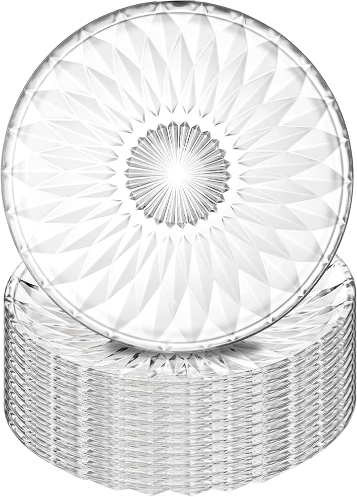 Amazon.co.jp: Hiceeden 12枚セット クリスタルガラス サラダプレート