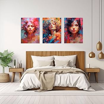 瞑想アート抽象画、額縁無し3枚組 瞑想アート抽象画、額縁無し3枚組