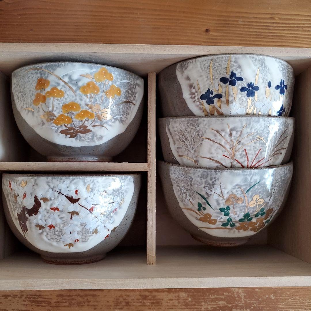 東哉 音羽窯 仁清 おりべ釉 花橘 茶瓶 汲出 5個セット 急須 湯呑