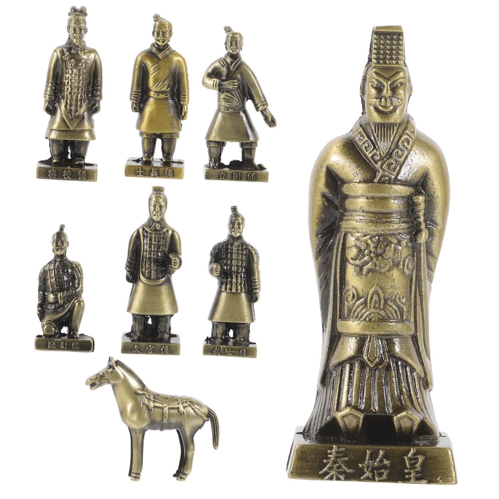 Amazon.co.jp: OSALADI 8個属製兵馬俑戦士 クラシックスル 屋内用家
