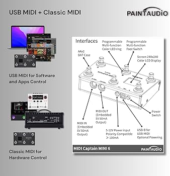 Amazon | PAINTAUDIO MIDI Captain NANO 4/MINI 6フィート