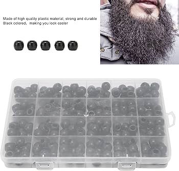 Amazon.co.jp: NSXAYIWEあごひげビーズ 240個 ブラック ファディッシュ