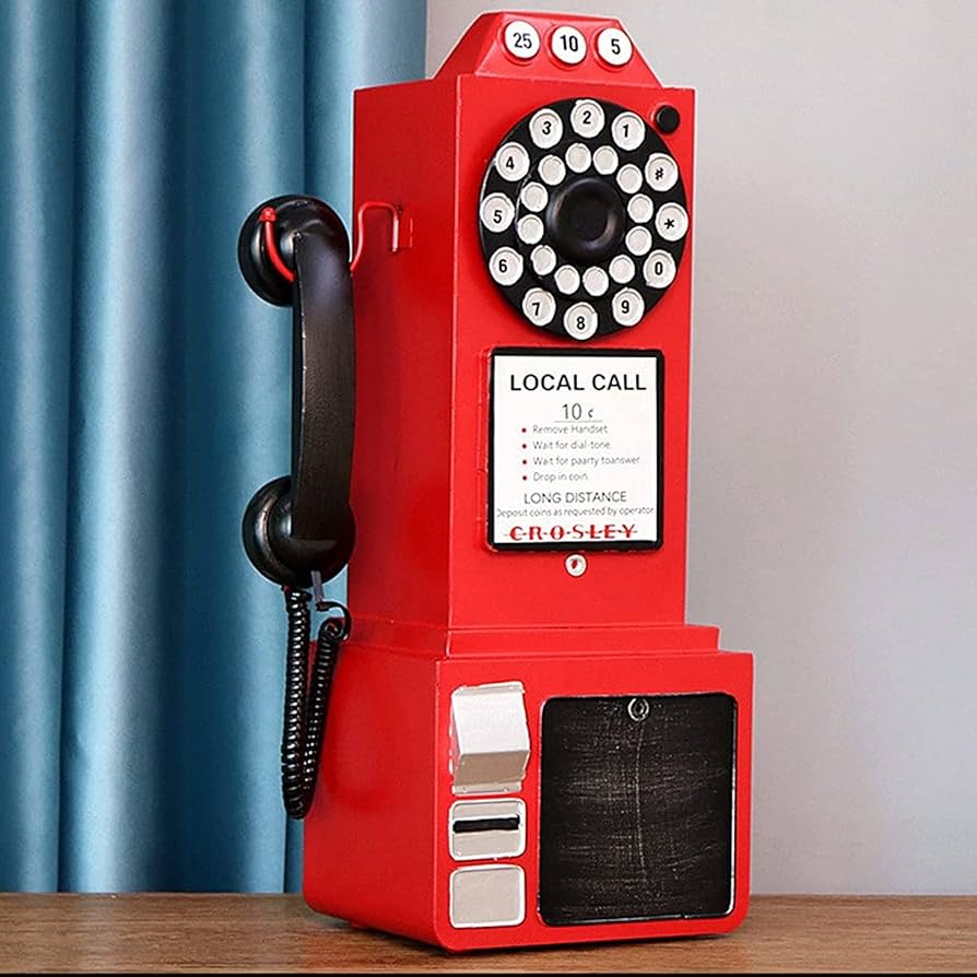 □動作 現状品□ 昭和40年代 田村電機製作所 / 赤 公衆電話 670-A2