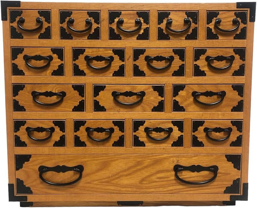 Amazon.co.jp: 【良品】薬箪笥タンス漢方5段17杯昭和レトロ大正ロマン