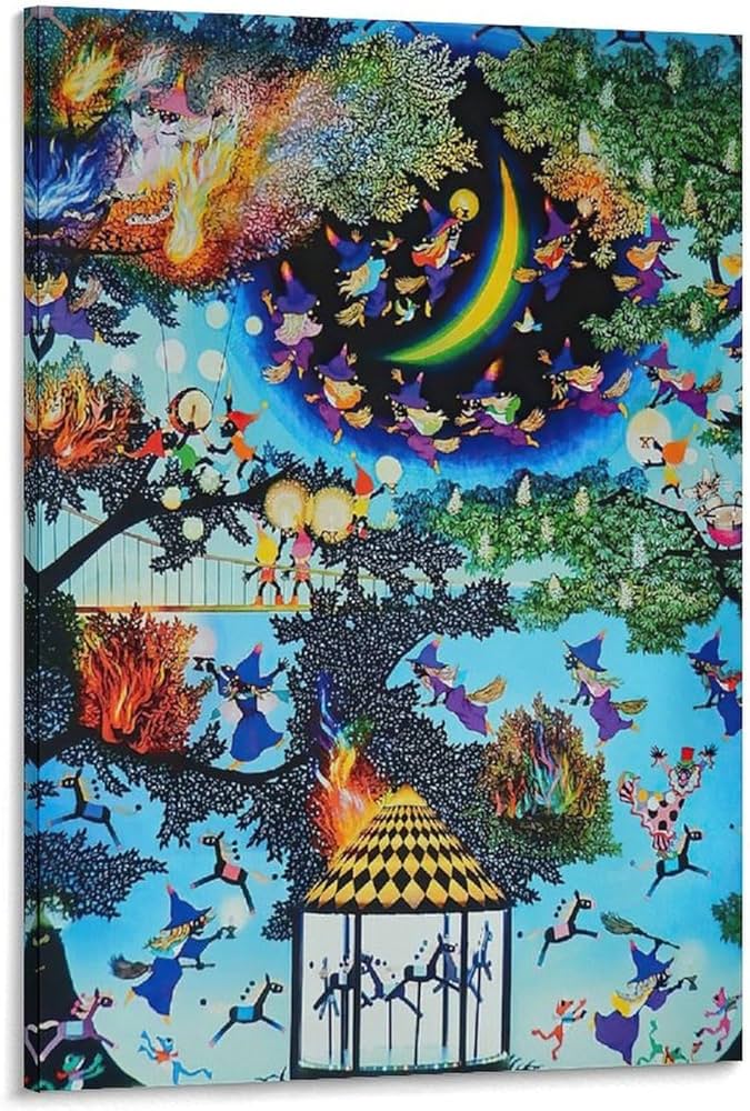 Amazon.co.jp: 藤城清治『月光の響き』 つきのくさぐさ 絵画ポスター