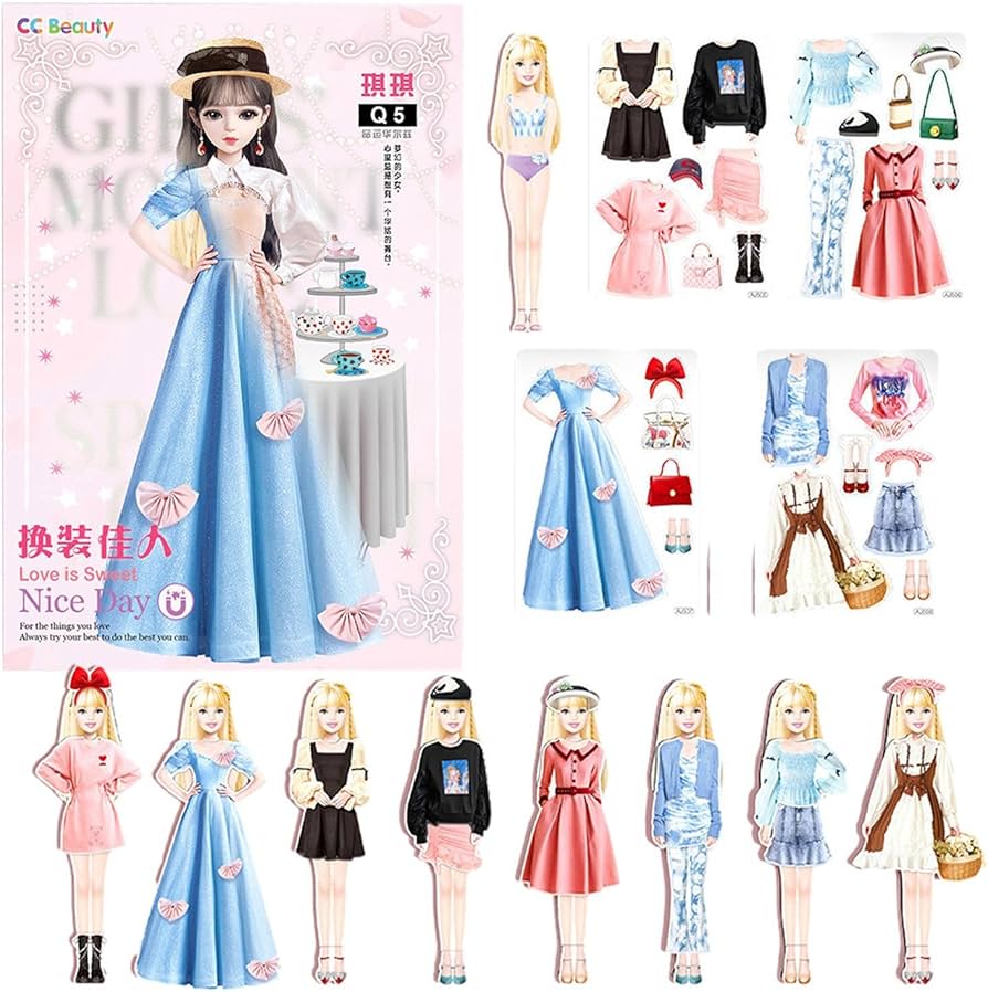 Amazon.co.jp: 磁気着せ替え人形セット | 磁気プリンセス着せ替え紙