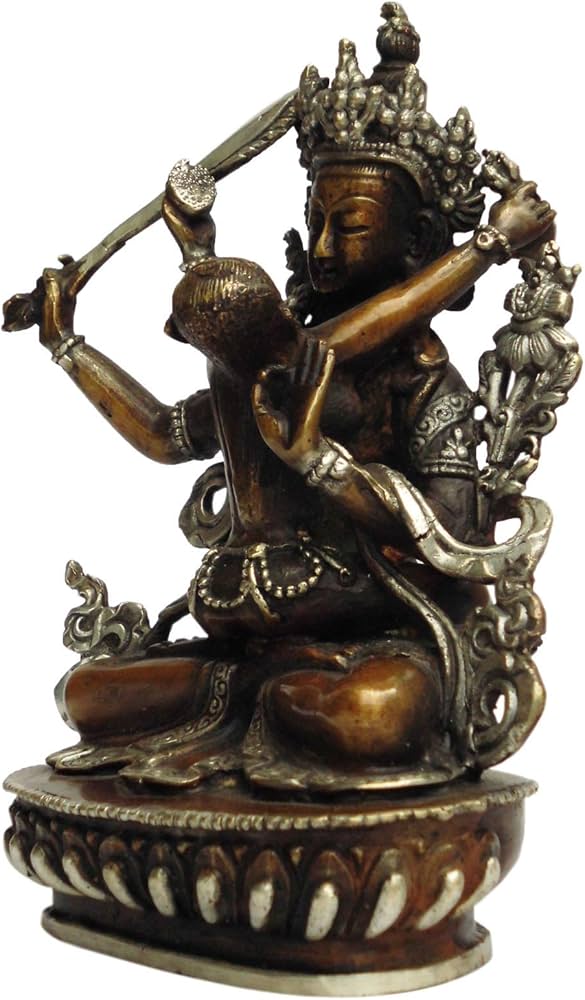 Amazon｜アジアン雑貨 ネパール仏像 真鍮製 マンジュシュリー・シャク