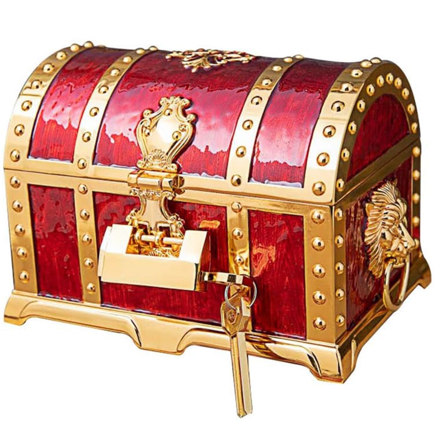 英国アンティーク ブローチケース 赤 ロンドン ジュエリー箱