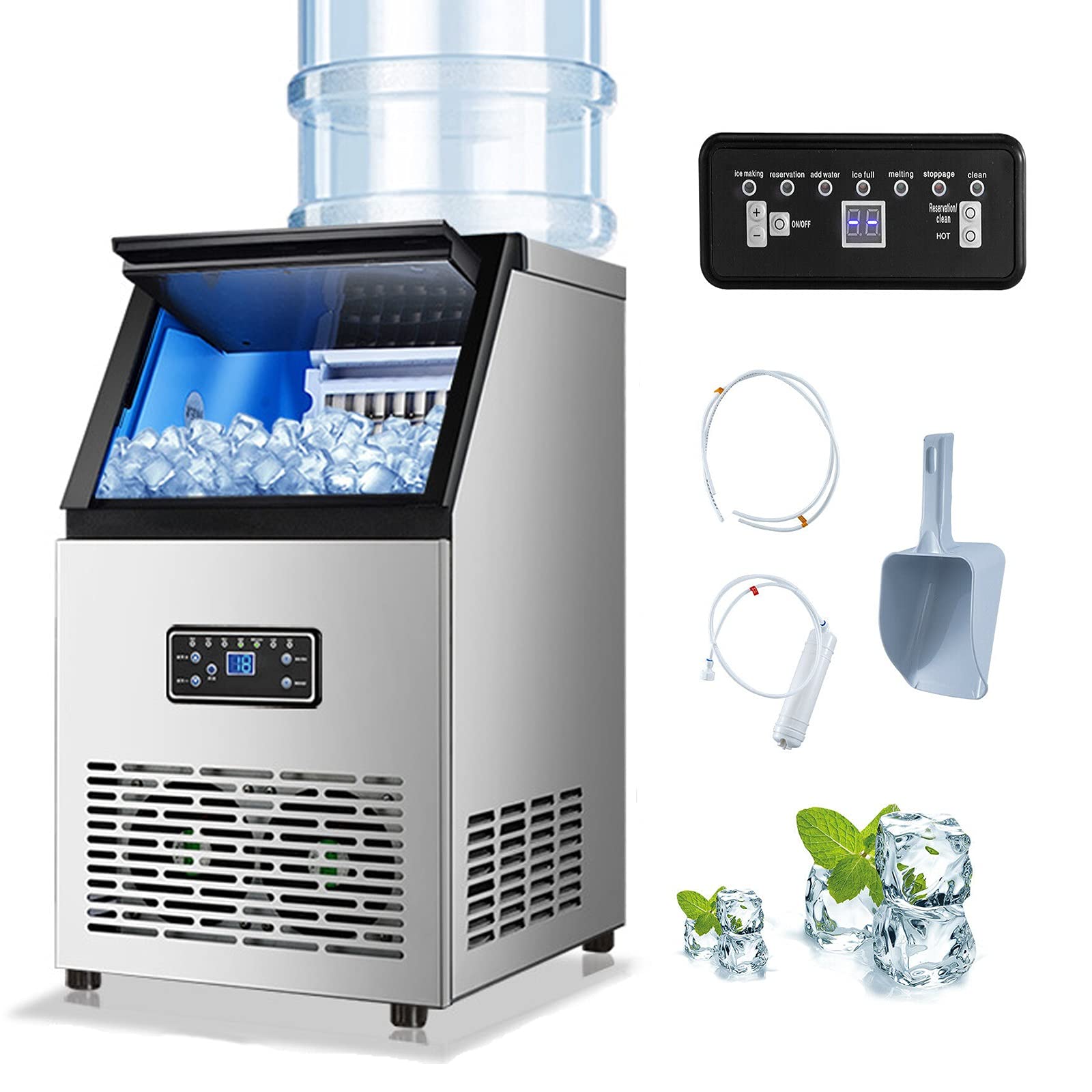 Amazon.co.jp: 業務用自動製氷機 110V ビルトインステンレス製製氷機