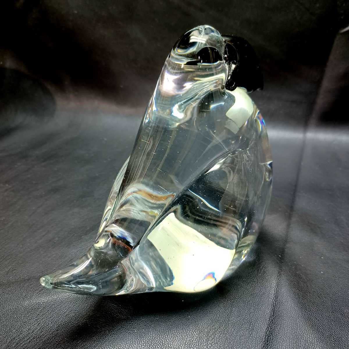 激レア・新品】ムラーノ ベネチアンガラス 鳥 ハト 置物（黒・白