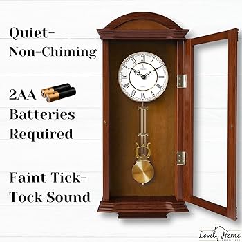 Amazon.co.jp: 振り子壁掛け時計 電池式 - 振り子付き大型ハンギング