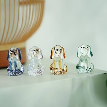 Amazon.co.jp: 犬 置物 クリスタル 犬の置物 ビーグル ガラス細工