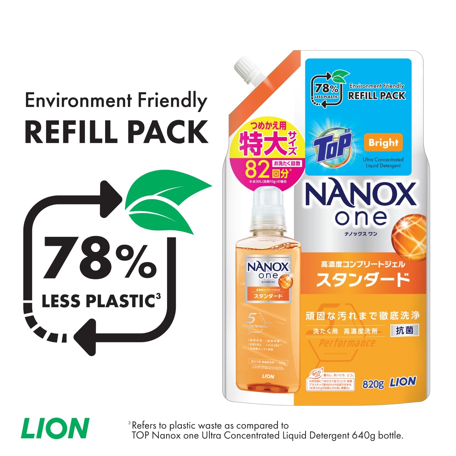 Amazon | ライオン NANOX one スタンダード 詰替用特大 820g | LION