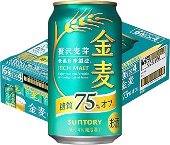 Amazon.co.jp: 金麦 糖質75%オフ 350ml 24本 [6缶×4] [ サントリー