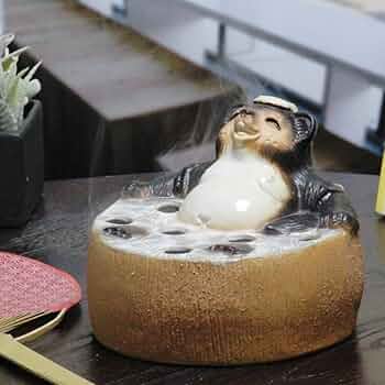 弥平次作タヌキ 陶器 蚊取り線香器アンティーク