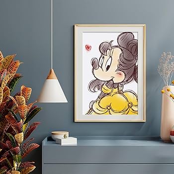 Amazon.co.jp: ミニーマウス ベル ポスター 絵画 インテリア 壁紙用