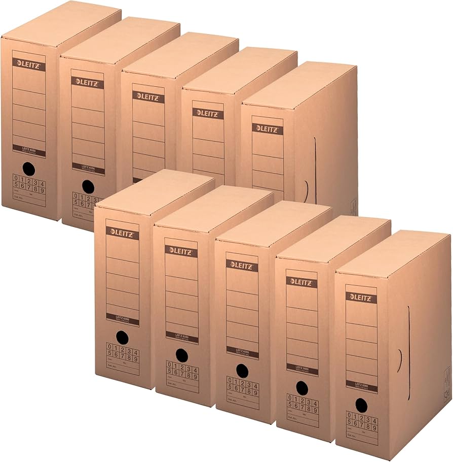 Amazon.com: Leitz Premium archive box with flap, 10 pieces, 100