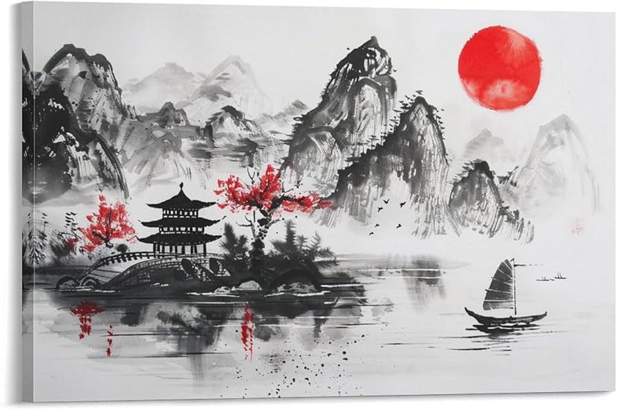 水墨画 掛け軸 獅子玉 謝陽画 馬 中国 張大千大風堂 カラー 箱付