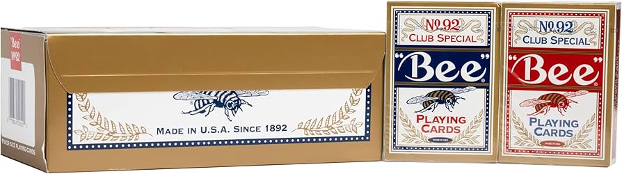 Amazon.com: Bee Gold Standard Premium Poker Playing Cards, 12 Pack
