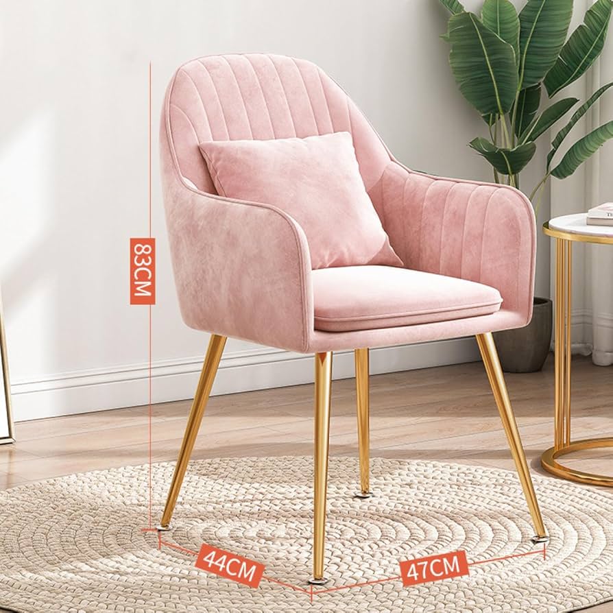 ITページ 】ピンクのボタン留めアームチェア フリンジ付き／② ピンク
