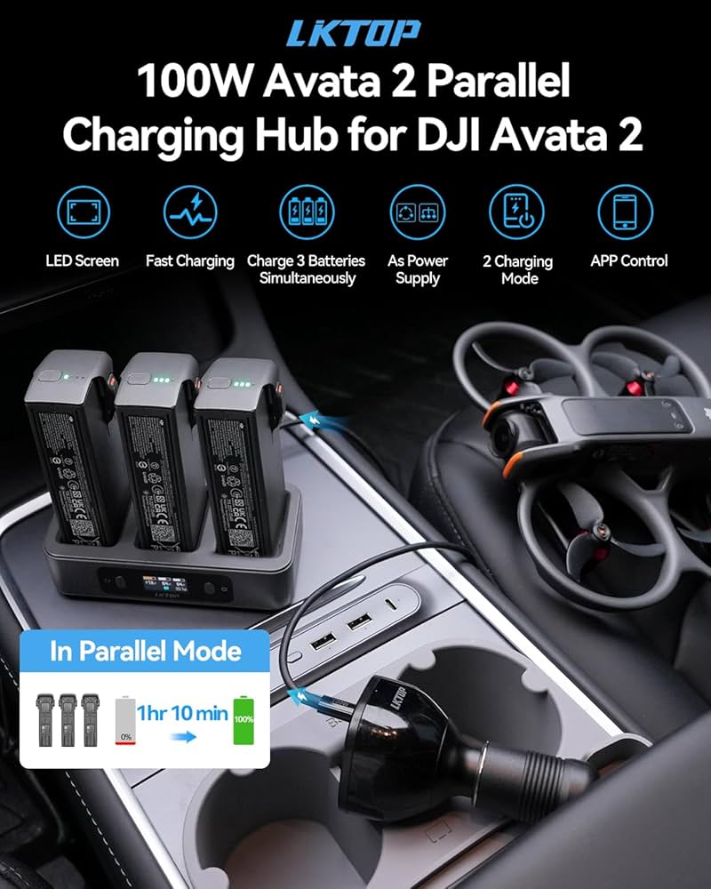 Amazon.com: LKTOP 100W Avata 2 Battery Charging Hub Kit for DJI