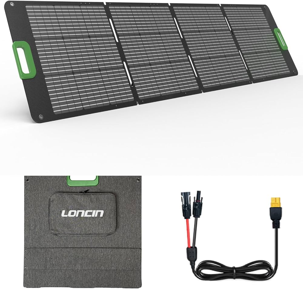 Amazon | Loncin ソーラーパネル 200W 折り畳み式 太陽能パネル