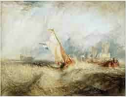 ジョゼフ・マロード・ウィリアム・ターナー、風をうける船、希少画集画
