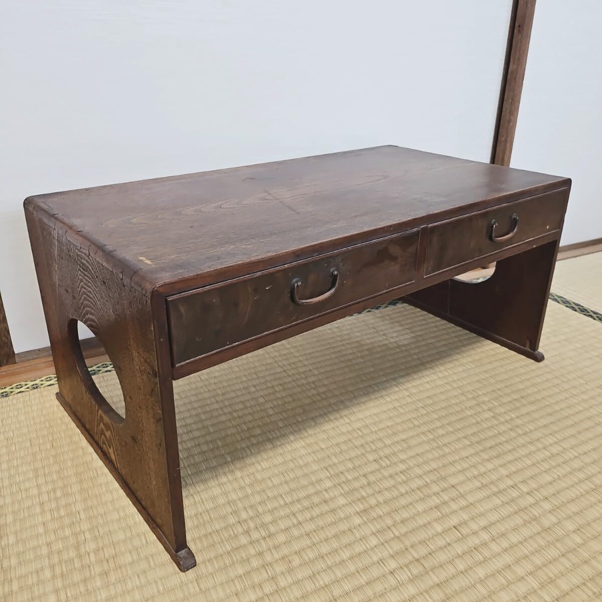 Amazon.co.jp: 古道具文机アンティーク昭和レトロ机座机和家具木製年代物