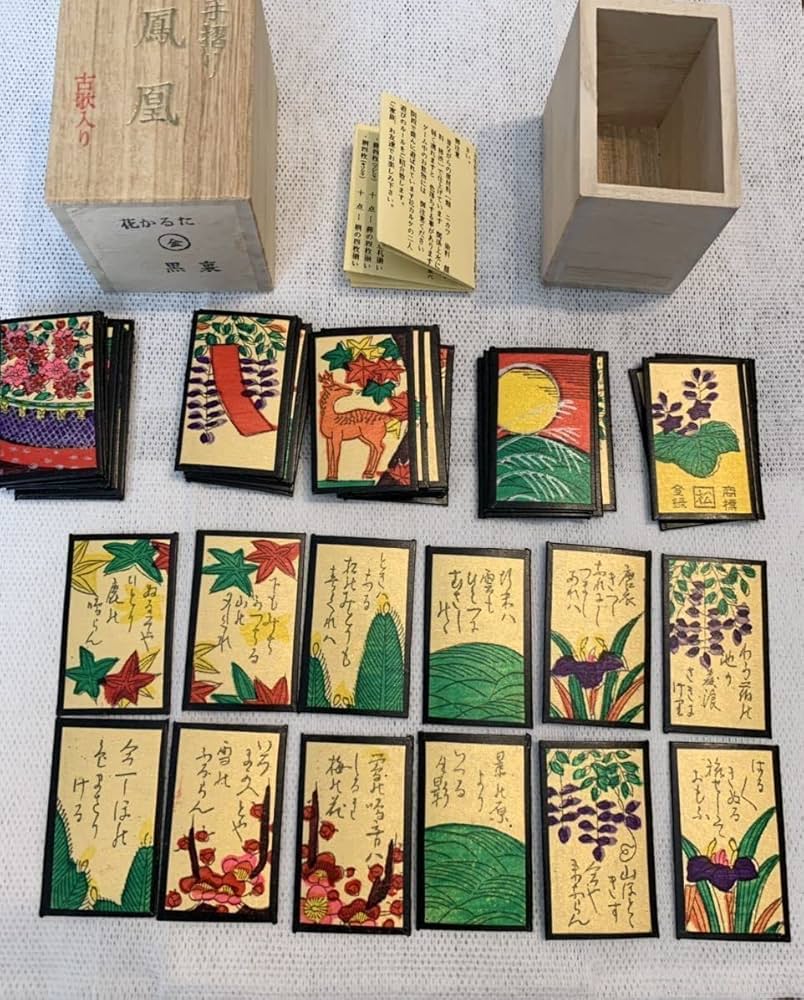 Amazon | 松井天狗堂 鳳凰 手摺り花かるた 古歌入り 黒裏 花札