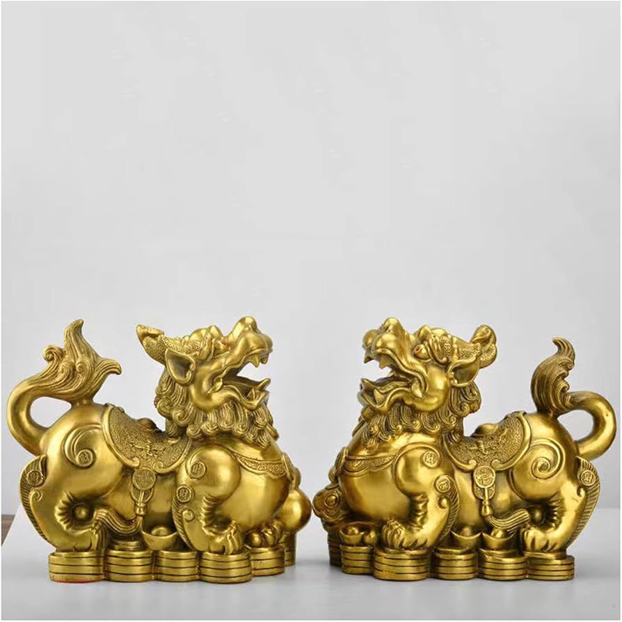 Amazon.co.jp: 富の幸運の置物 貔貅 「元宝貔貅(ヒキュウ)(一対