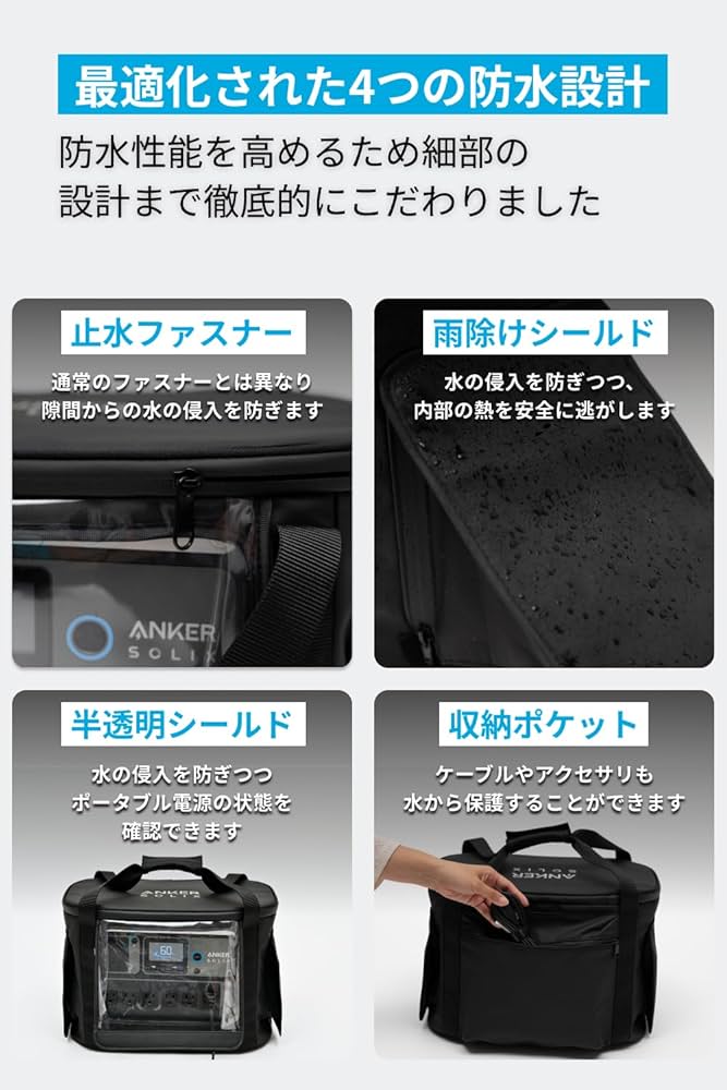 Amazon.co.jp: Anker Solix C1000 / C800 専用防塵 & 防水バッグ