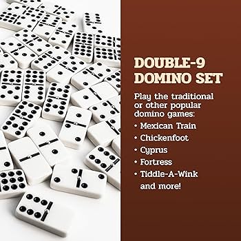 Amazon.com: Alex Cramer Double 9 Dominoes Set for Adults with