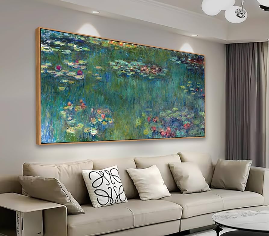 Amazon.com: Framed Wall Art Canvas Prints Water Lilies by Claude