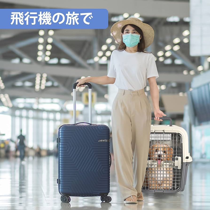 Amazon | ペットキャリー ペット航空ケース、中大型犬用ハードクレート