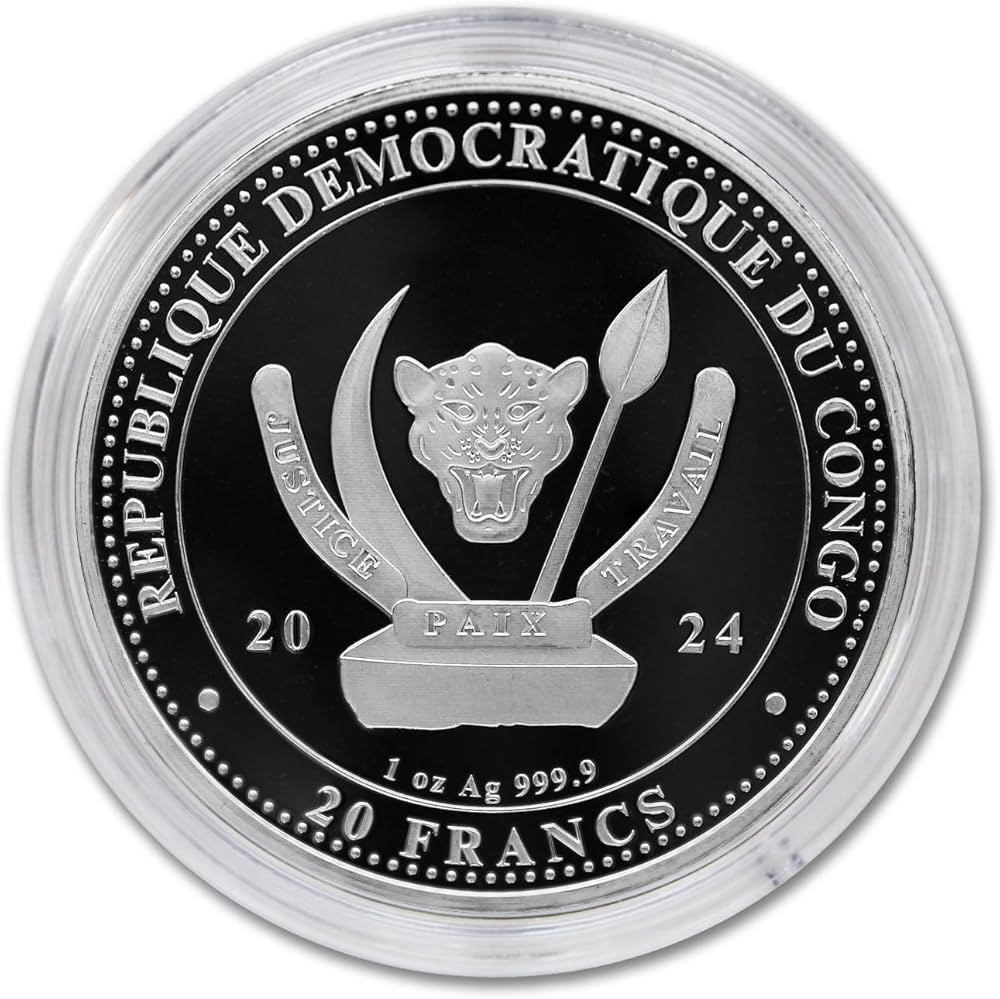 2024 1 oz Congo Silver Prehistoric Life Series - Triceratops Coin