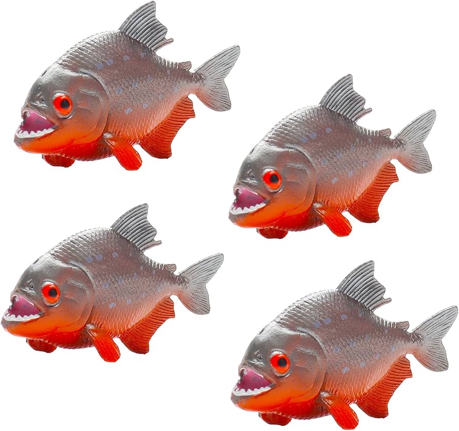 Amazon.co.jp: Hiawbon ピラニアフィギュア - リアルな手描きの動物の