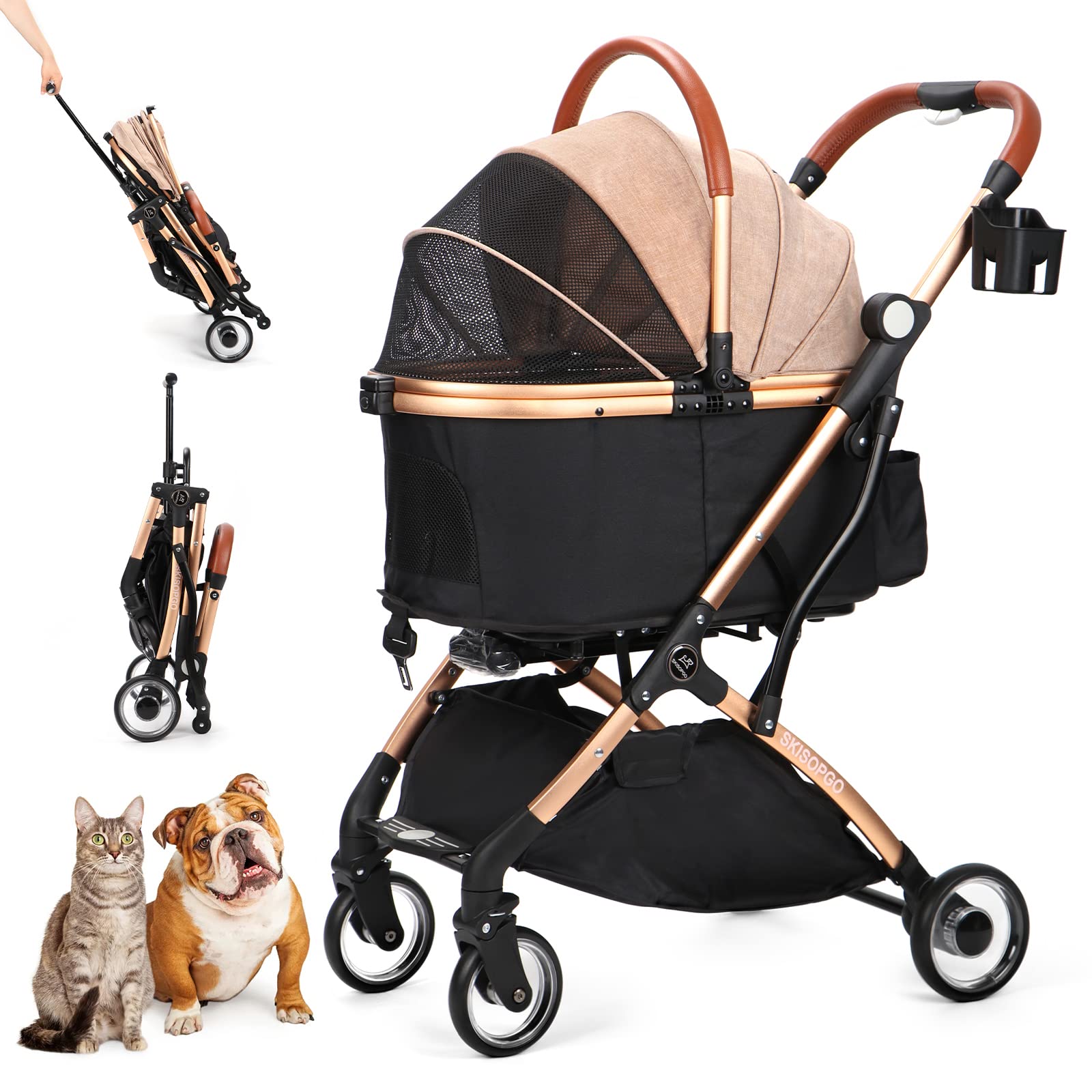 Amazon.co.jp: SKISOPGO ペットカート 小型犬 分離型 犬用バギー