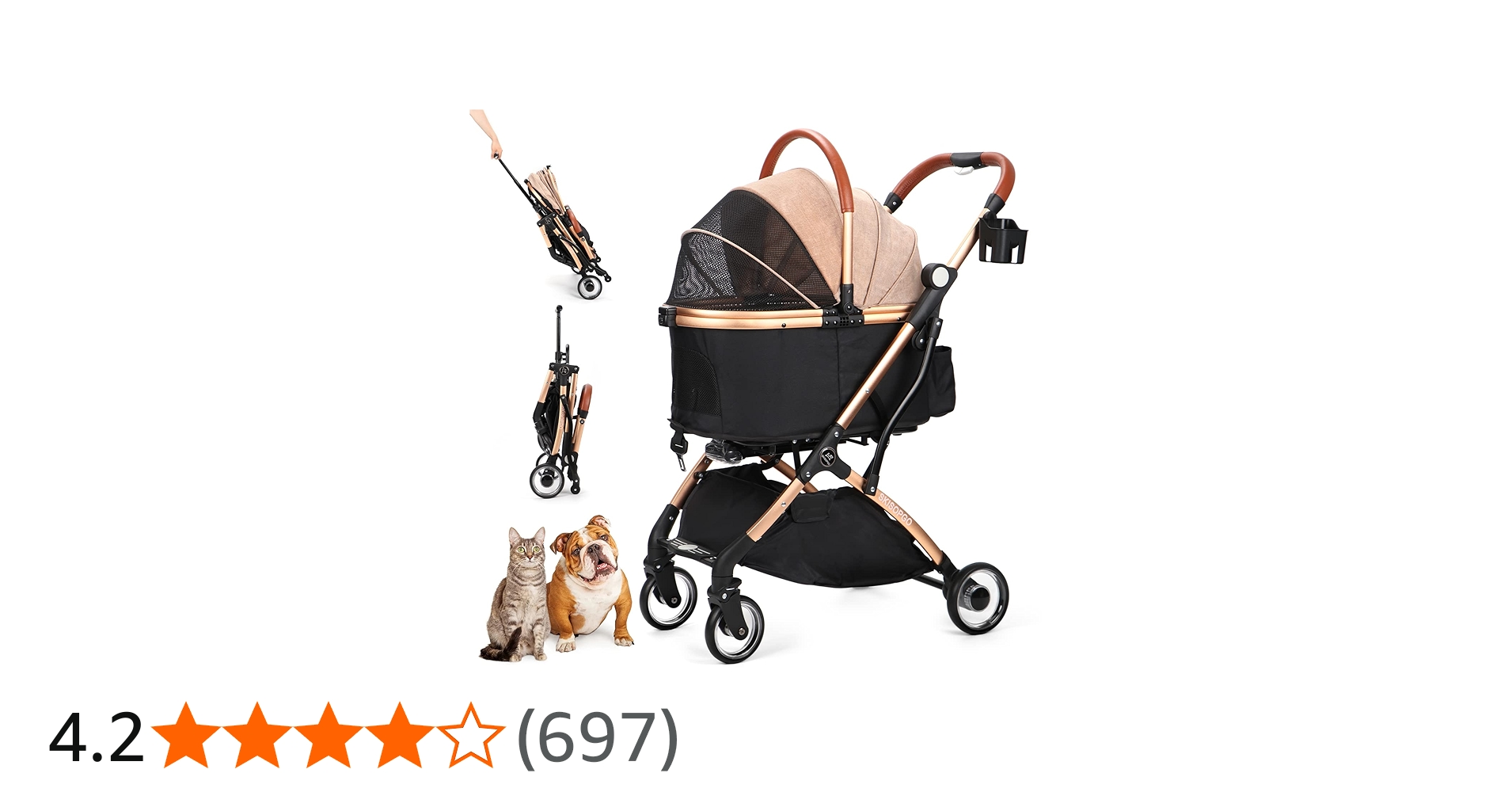 Amazon.co.jp: SKISOPGO ペットカート 小型犬 分離型 犬用バギー